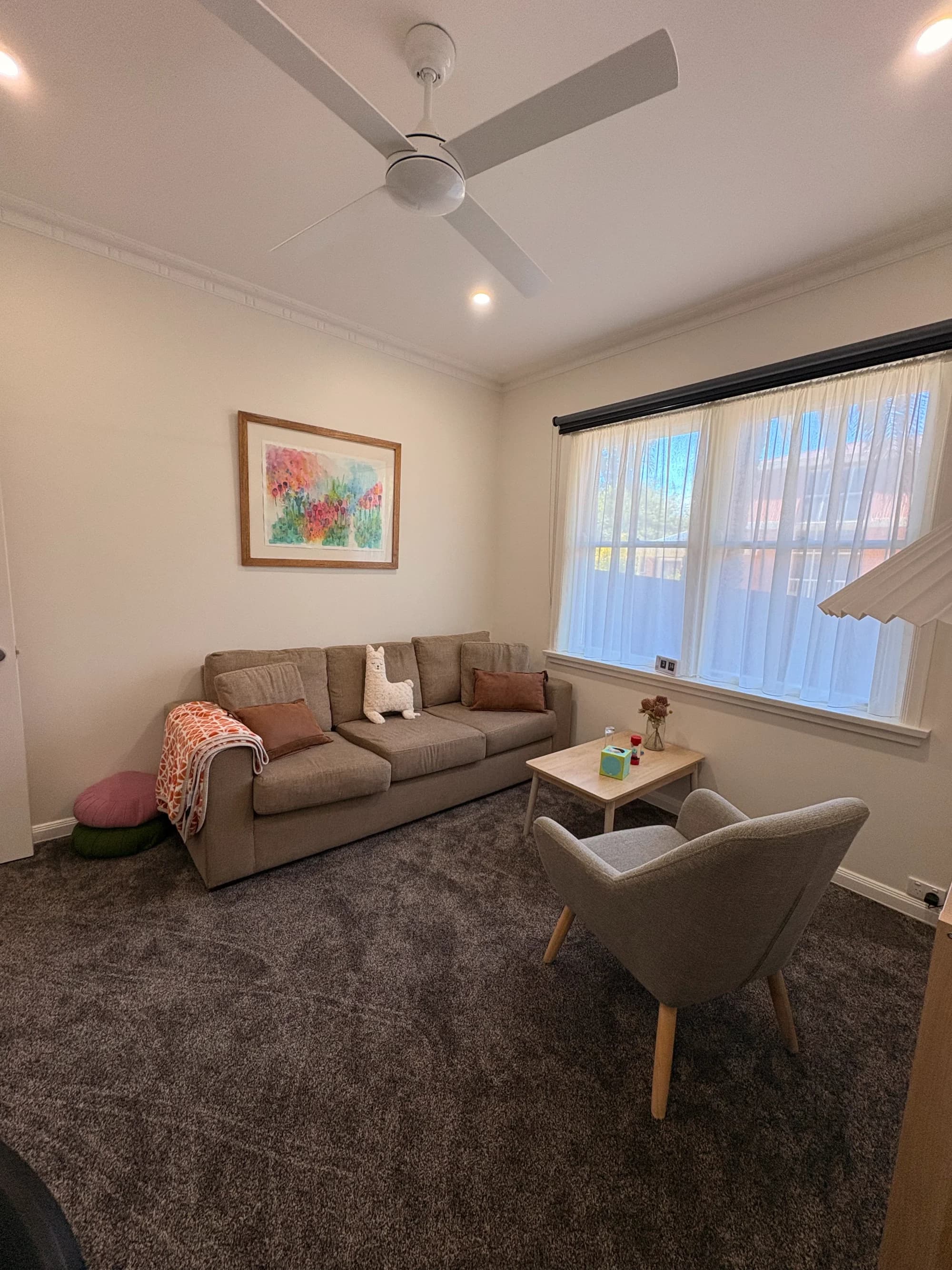 Therapy room at Bloom Well-being