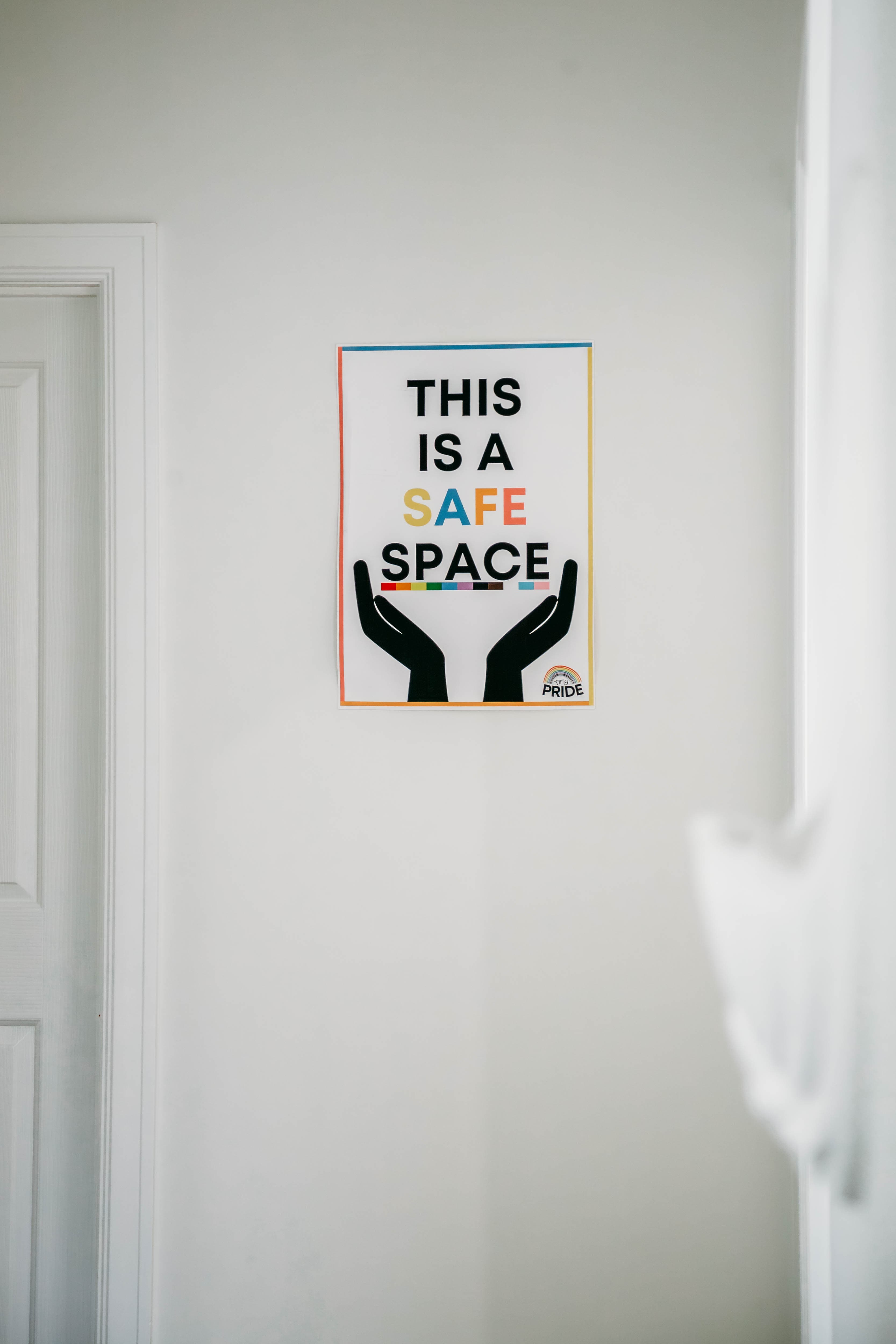 Safe space poster in the Bloom Well-being therapy room